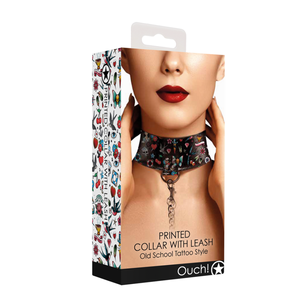 Ouch! by Shots Printed Collar With Leash