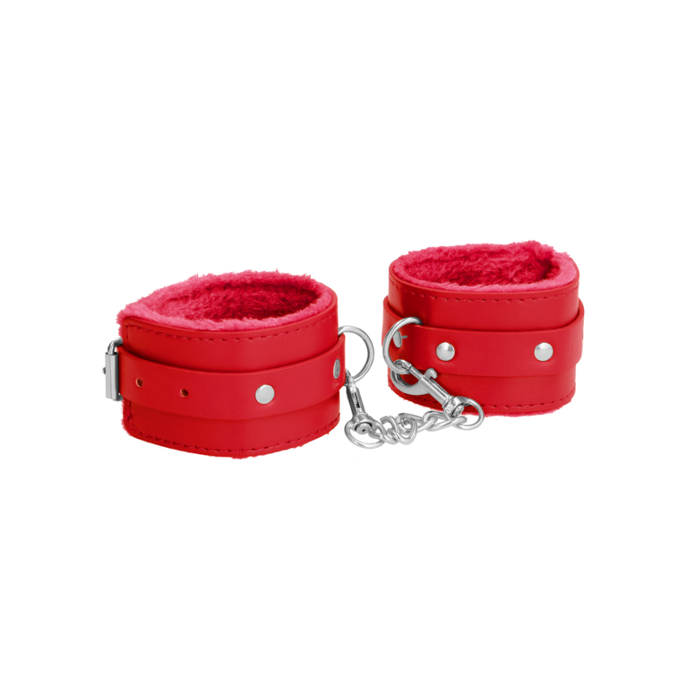 Image of Ouch! by Shots Plush Leather Handcuffs