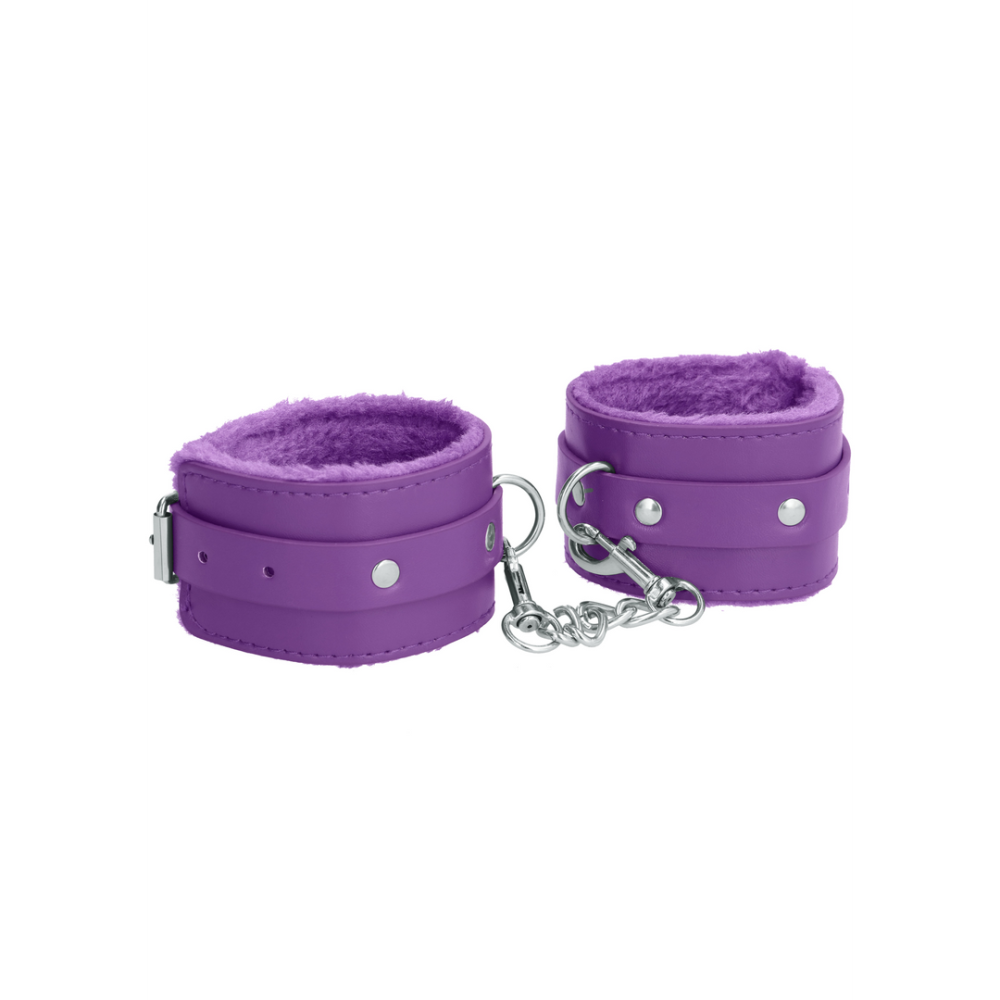 Image of Ouch! by Shots Plush Leather Handcuffs