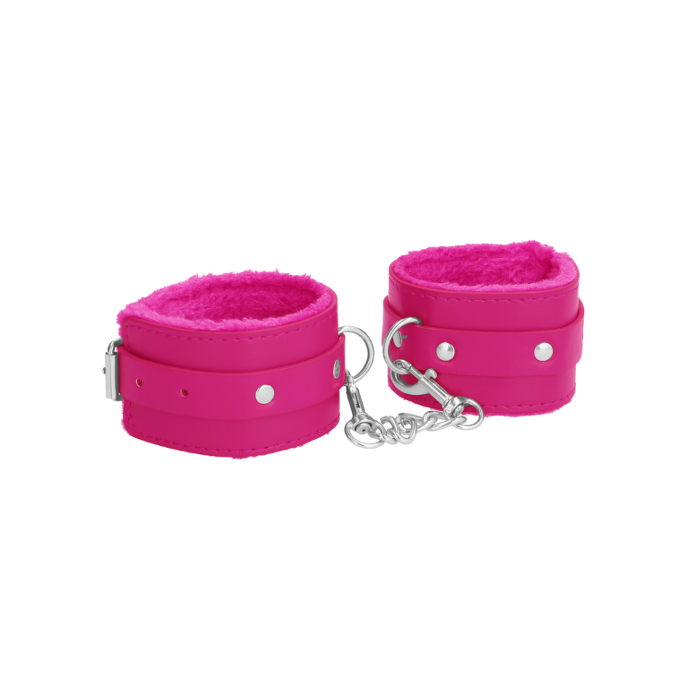 Image of Ouch! by Shots Plush Leather Handcuffs