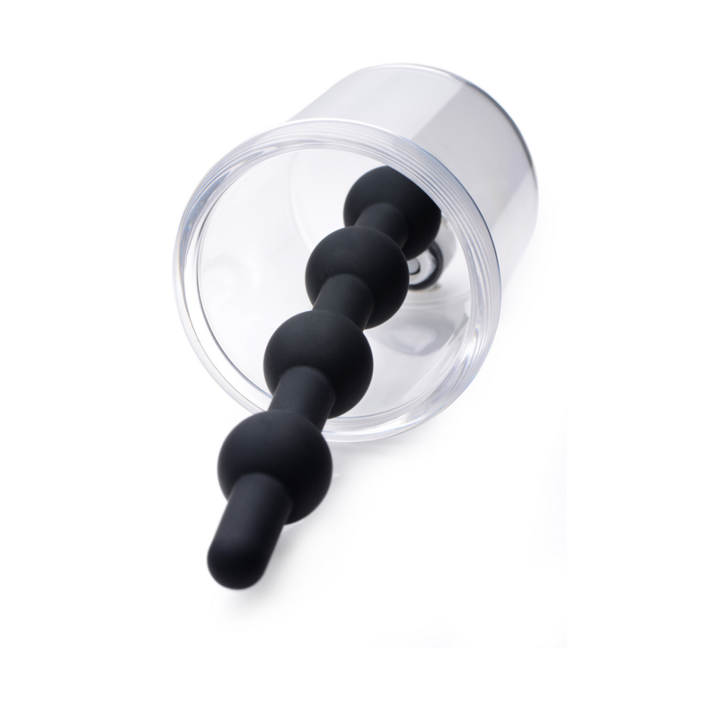 XR Brands Rosebud Cylinder - Anal Pump with Silicone Anal Beads