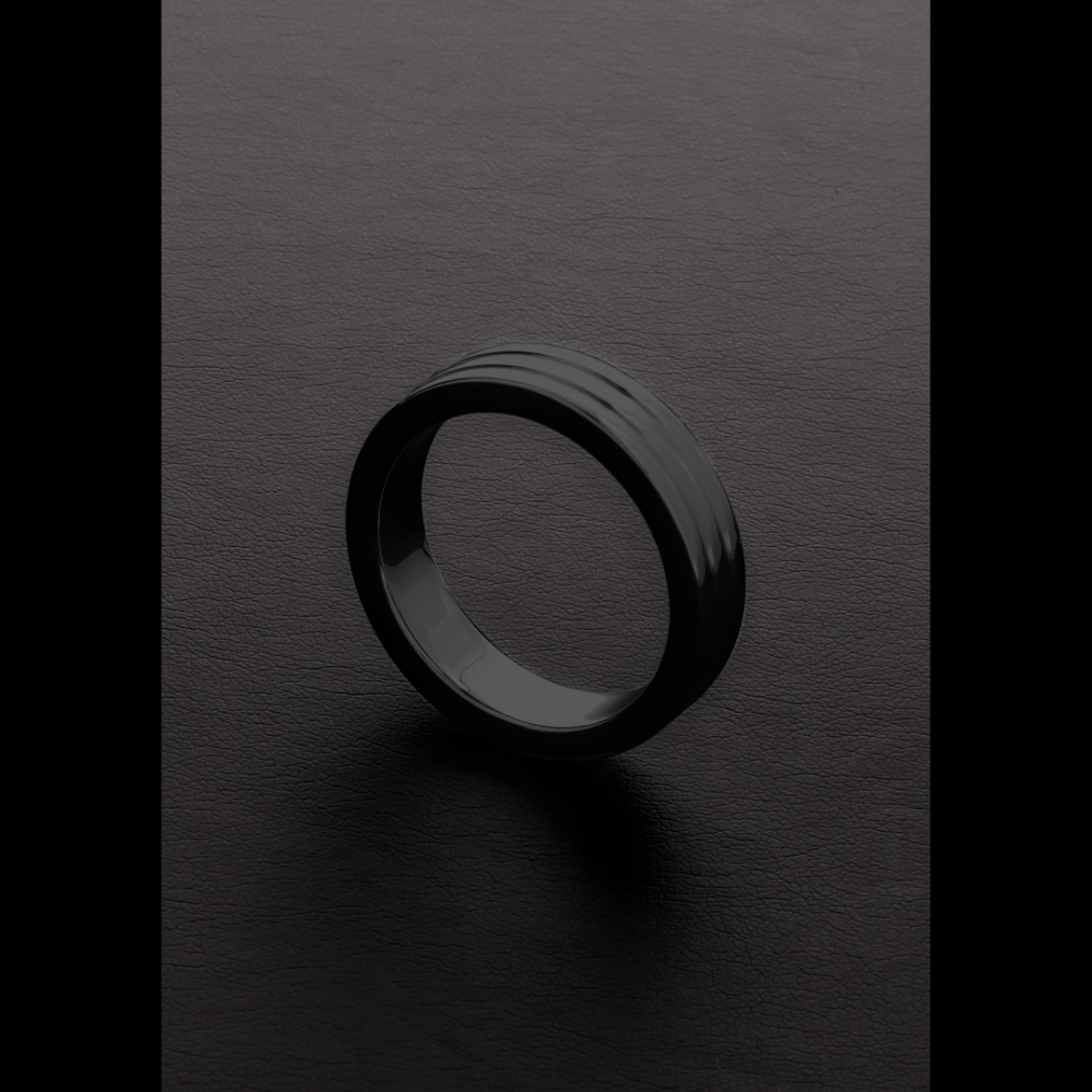 Image of Steel by Shots Gold Ribbed C-Ring - 0.4 x 1.6 / 10 x 40 mm