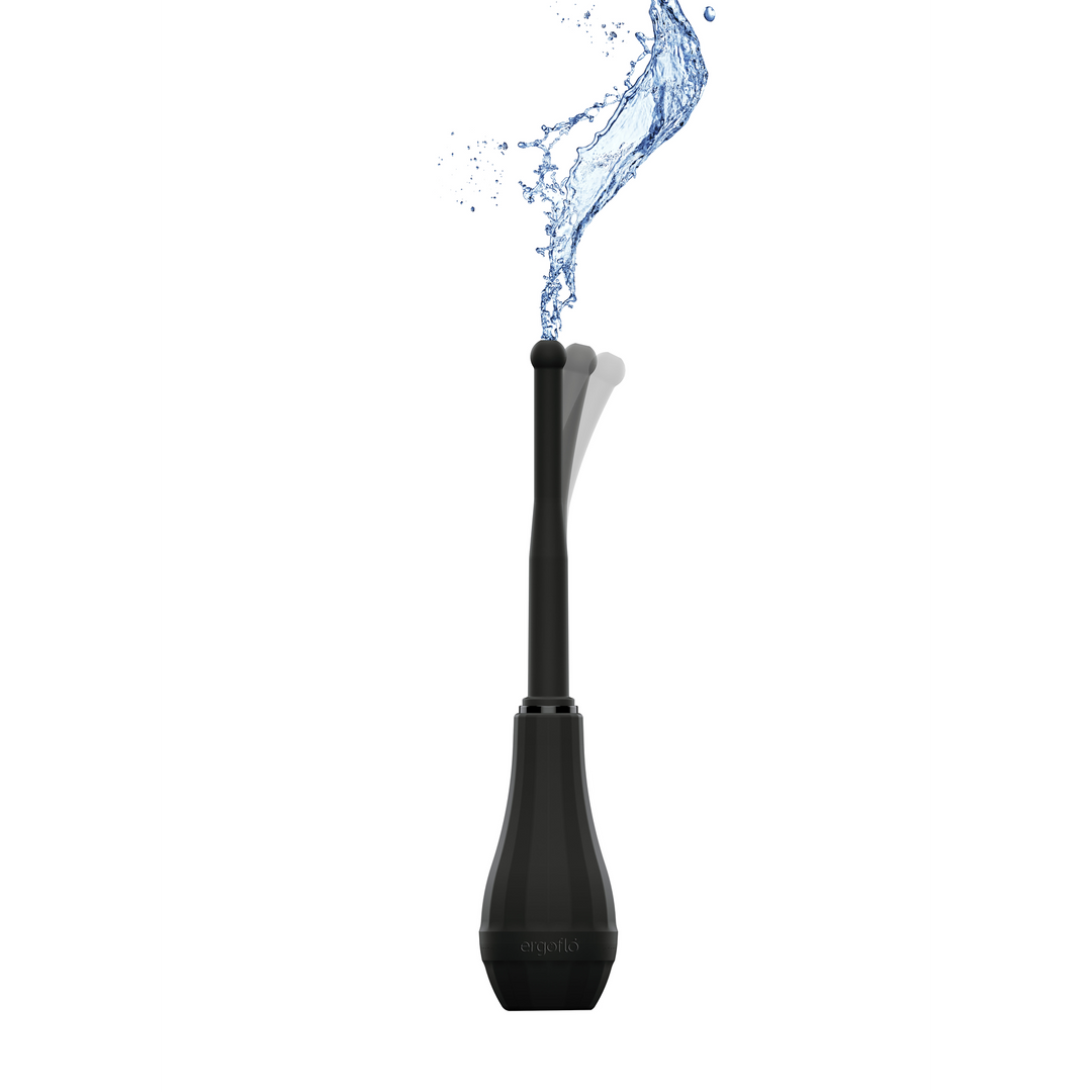 PerfectFitBrand Ergoflo - Silicone Flex Tip for Anal Shower - 8 / 20 cm - Black