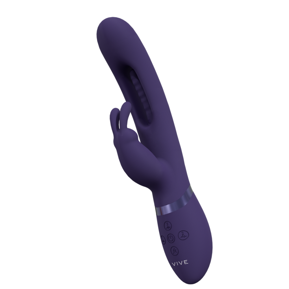 VIVE by Shots Mika - Triple Motor - Vibrating Rabbit with Innovative G-Spot Flapping Stimulator - Purple