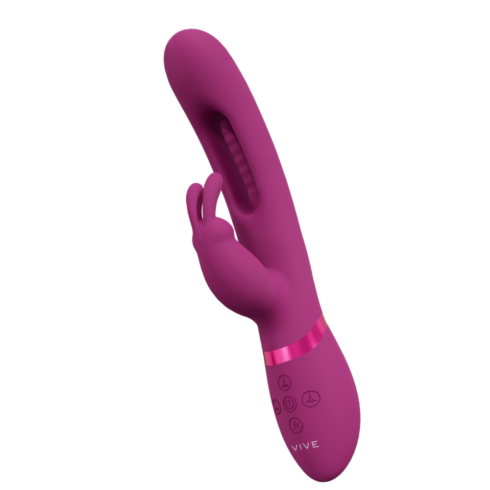 VIVE by Shots Mika - Triple Motor - Vibrating Rabbit with Innovative G-Spot Flapping Stimulator - Pink