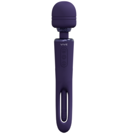 VIVE by Shots Kiku - Double Ended Wand with Innovative G-Spot Flapping Stimulator - Purple