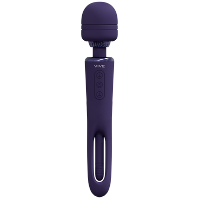 Image of VIVE by Shots Kiku - Double Ended Wand with Innovative G-Spot Flapping Stimulator - Purple