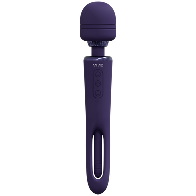 Image of VIVE by Shots Kiku - Double Ended Wand with Innovative G-Spot Flapping Stimulator - Purple