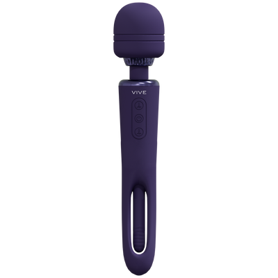 VIVE by Shots Kiku - Double Ended Wand with Innovative G-Spot Flapping Stimulator - Purple