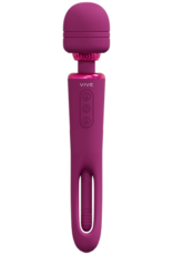 VIVE by Shots Kiku - Double Ended Wand with Innovative G-Spot Flapping Stimulator - Pink