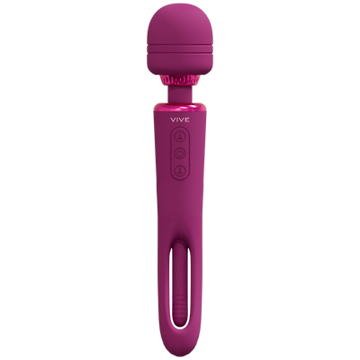 Image of VIVE by Shots Kiku - Double Ended Wand with Innovative G-Spot Flapping Stimulator - Pink