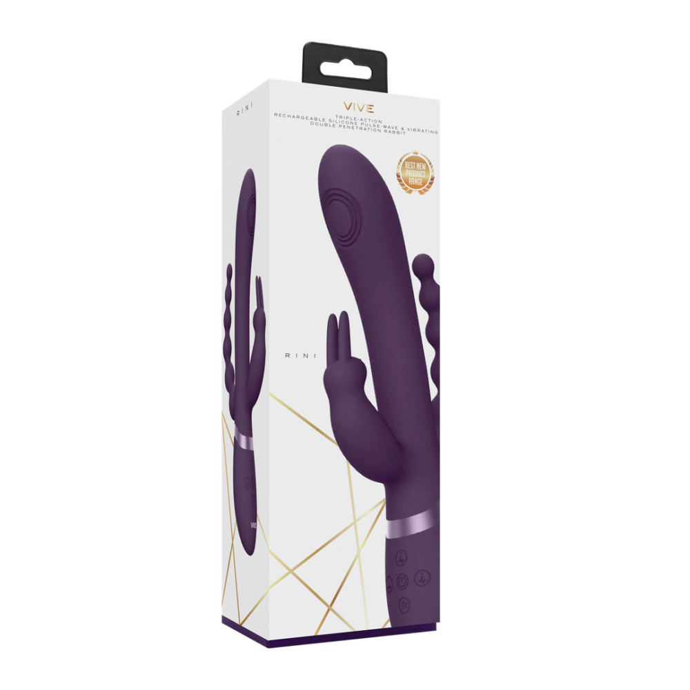 VIVE by Shots Rini - Pulse Wave  Vibrating Double Penetration Rabbit - Purple