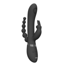 VIVE by Shots Rini - Pulse Wave  Vibrating Double Penetration Rabbit - Black