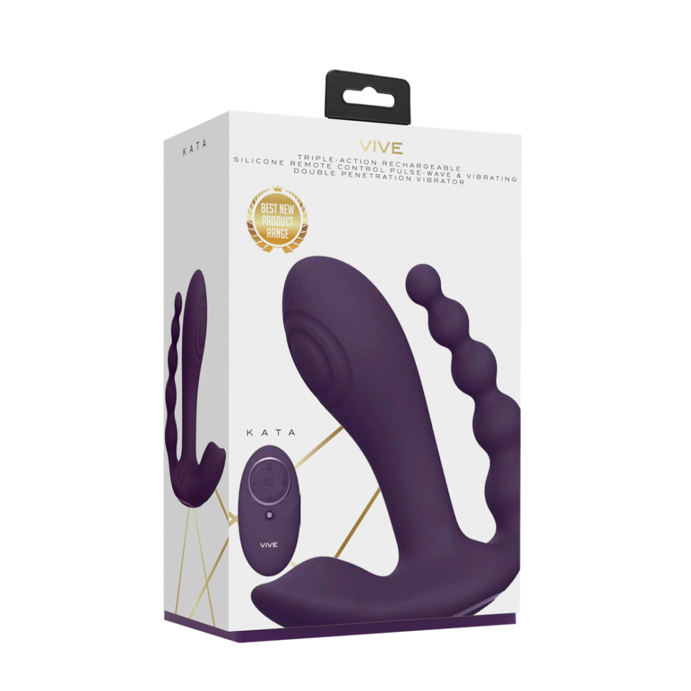 VIVE by Shots Kata - Pulse Wave  Vibrating Double Penetration Vibrator - Purple