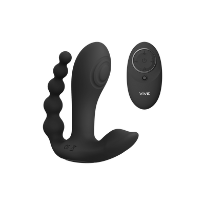 Image of VIVE by Shots Kata - Pulse Wave Vibrating Double Penetration Vibrator - Black 