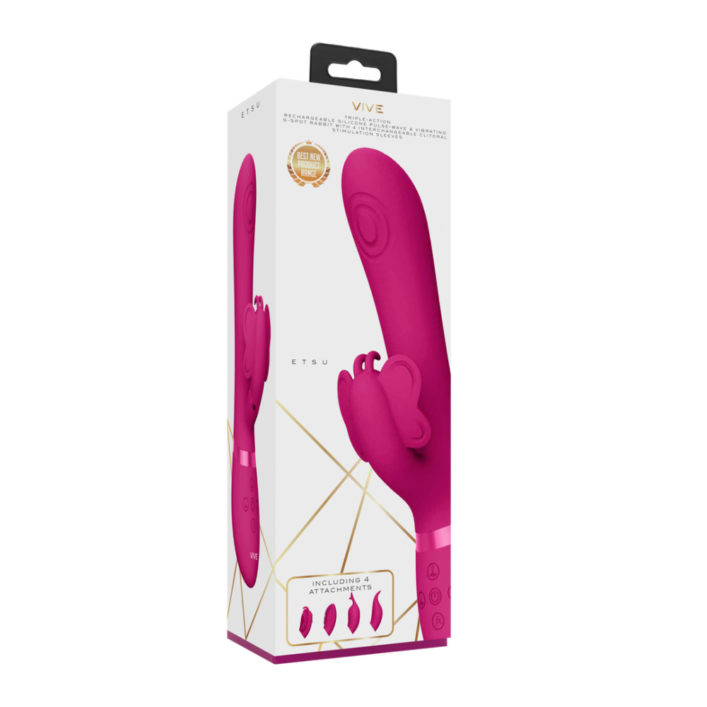 VIVE by Shots Etsu - Pulse Wave G-Spot Rabbit  Clitoral Stimulator - Pink