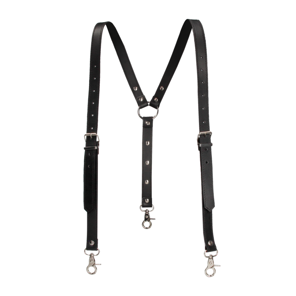 Ouch! by Shots Split Leather Suspenders for Men