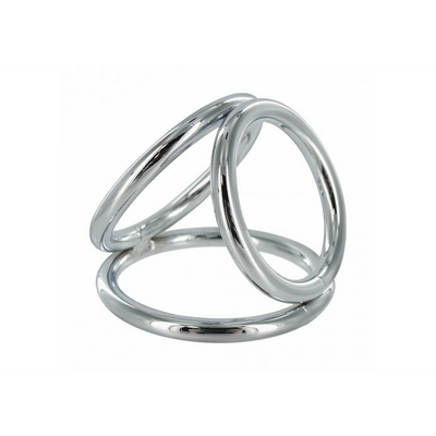XR Brands The Triad - Chastity Cage with Penis and Balls Ring - Medium