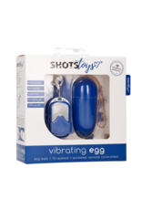 Shots Toys by Shots Vibrating Egg with 10 Speeds and Remote Control - L - Blue