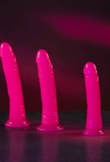 RealRock by Shots Slim Realistic Dildo with Suction Cup - Glow in the Dark - 8'' / 20 cm