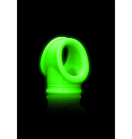 Ouch! by Shots Cockring  Ball Strap - Glow in the Dark