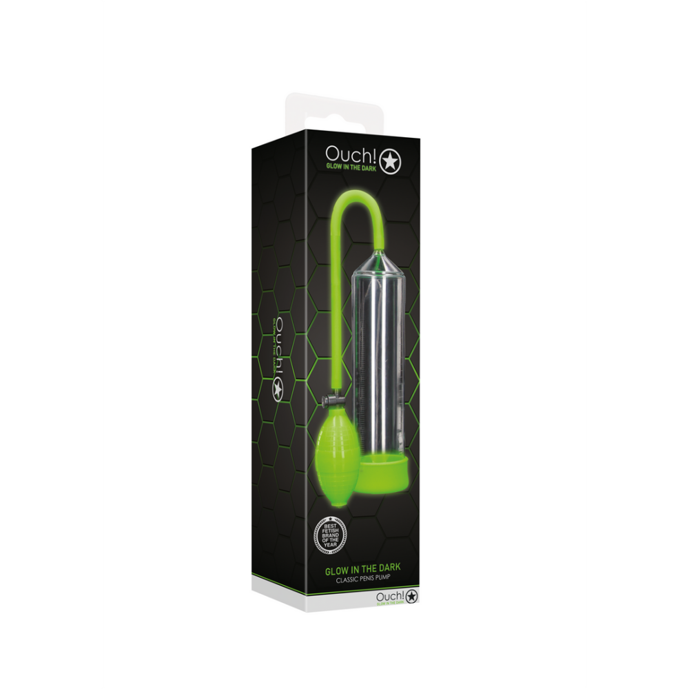 Ouch! by Shots Classic Penis Pump - Glow in the Dark