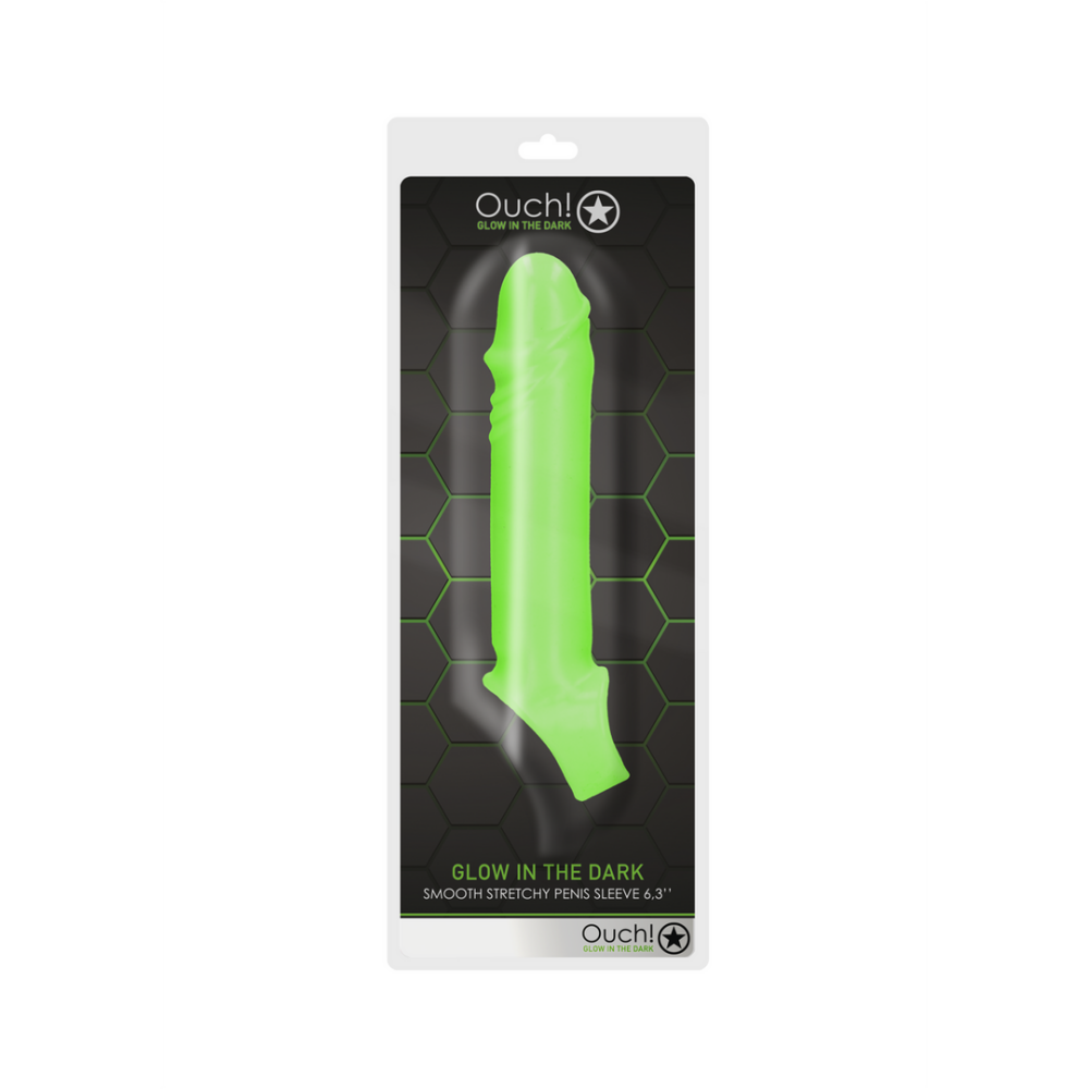 Ouch! by Shots Smooth, Stretchable Penis Sheath - Glow in the Dark
