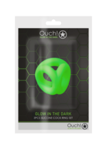 Ouch! by Shots Cockring  Ball Strap - Glow in the Dark