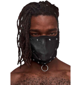 Male Power Triton - Mask with Adjustable Neck and Front Ring - One Size - Black