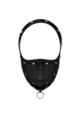 Male Power Triton - Mask with Adjustable Neck and Front Ring - One Size - Black