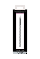 Ouch! by Shots Stainless Steel Ribbed Dilator - 0.3 / 8 mm