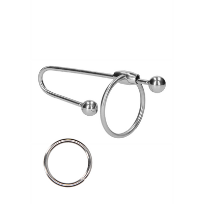 Image of Ouch! by Shots Stainless Steel Penis Plug with Ball - 0.4 / 10 mm