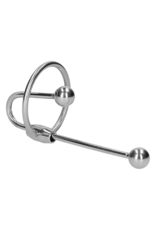 Ouch! by Shots Stainless Steel Penis Plug with Ball - 0.4 / 10 mm