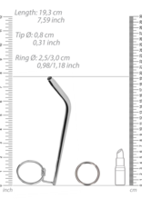 Ouch! by Shots Stainless Steel Dilator with Glans Ring - 0.3 / 8 mm