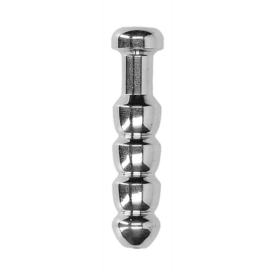 Image of Ouch! by Shots Ribbed Hollow Penis Plug - 0.4 / 11 mm