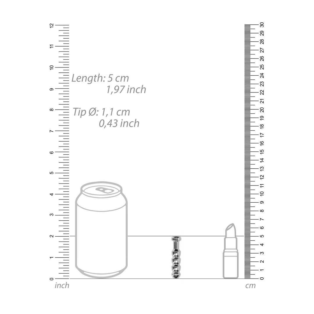 Ouch! by Shots Ribbed Hollow Penis Plug - 0.4 / 11 mm