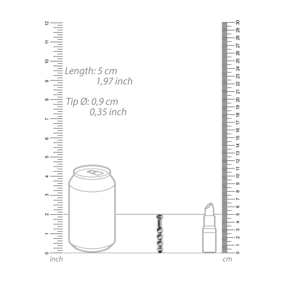 Ouch! by Shots Ribbed Hollow Penis Plug - 0.4 / 9 mm