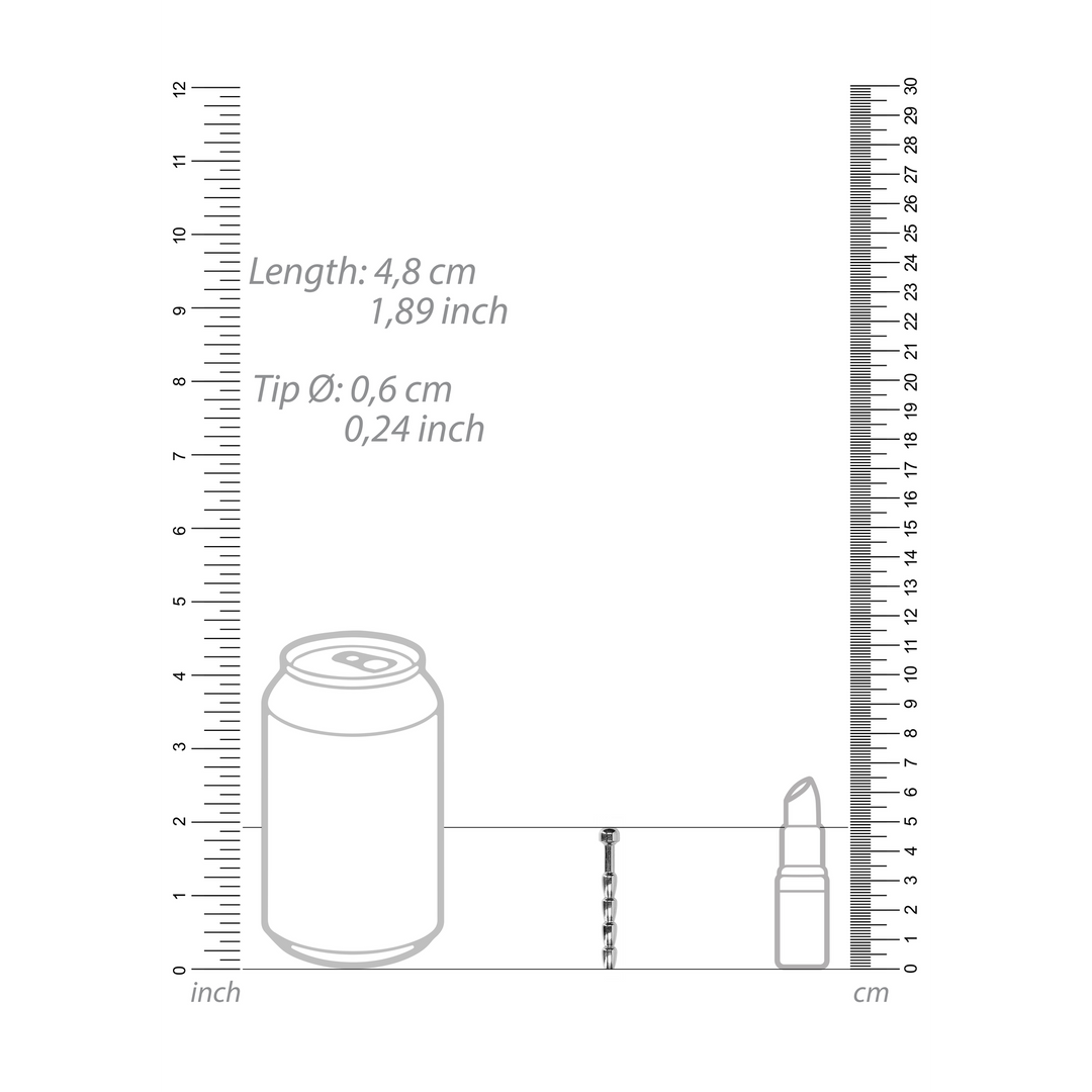 Ouch! by Shots Ribbed Hollow Penis Plug - 0.2 / 6 mm