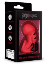 ManCage by Shots Model 28 - Ultra Soft Silicone Chastity Cage - Red