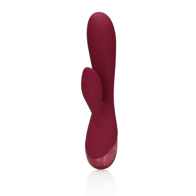 Image of Loveline by Shots Smooth Silicone Rabbit Vibrator - Dark Cherry 