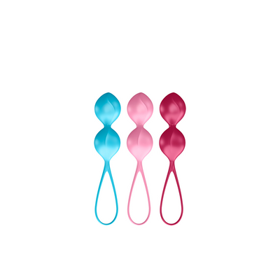 Image of V Balls - Kegel Balls - 3 Pieces - Turquoise/Red/Pink