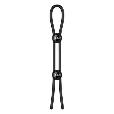 Image of Nexus Forge - Double Adjustable Lasso Silicone Cock Ring - Black