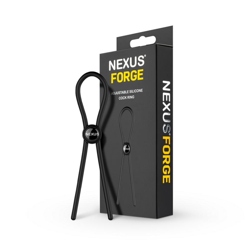 Nexus Forge - Single Adjustable Lasso Silicone Cock Ring - Black