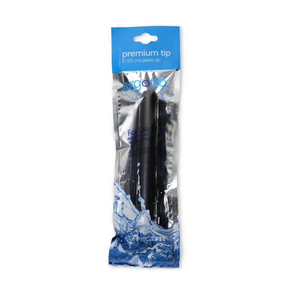 PerfectFitBrand Ergoflo - Premium Tip for Anal Shower - 5” / 13 cm - Black