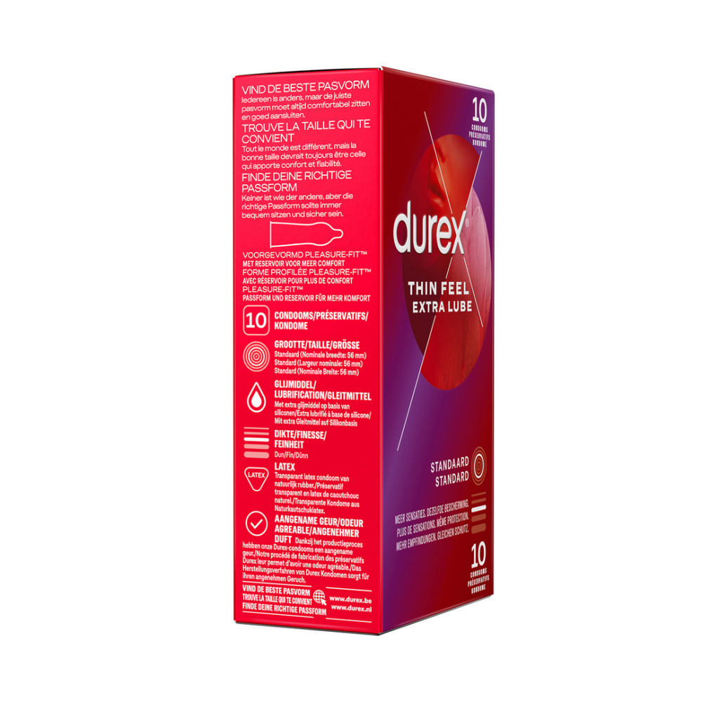 Durex Thin Feel Extra Lube - Condoms - 10 Pieces