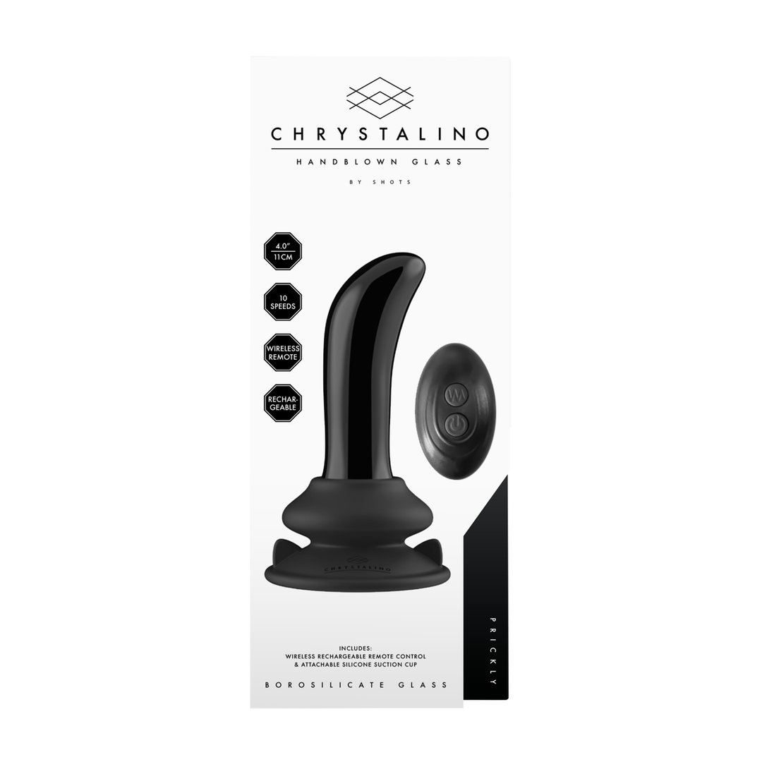 Chrystalino by Shots Prickly - Smooth Glass G-Spot Vibrator with Remote Control