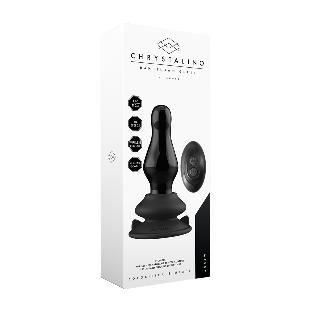 Chrystalino by Shots Missy - Vibrerende Glazen Butt Plug met Zuignap