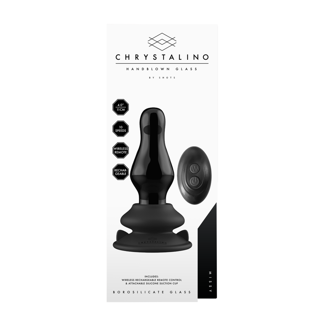 Chrystalino by Shots Missy - Vibrerende Glazen Butt Plug met Zuignap