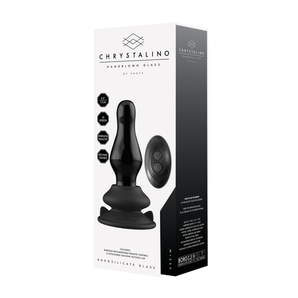 Chrystalino by Shots Missy - Vibrerende Glazen Butt Plug met Zuignap
