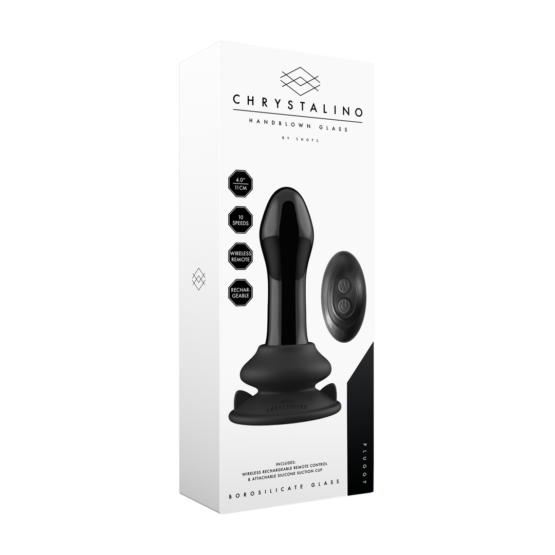 Chrystalino by Shots Pluggy - Glass Vibrator with Suction Cup